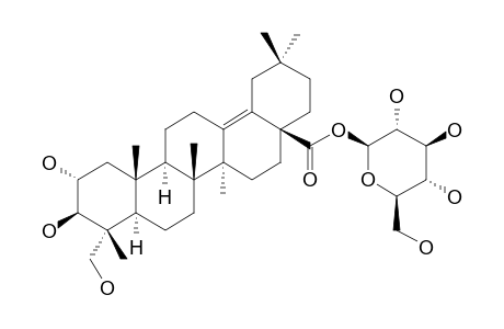 QUADRANOSIDE-X;2-ALPHA,3-BETA,23-TRIHYDROXY-OLEAN-13(18)-EN-28-OIC-ACID-28-O-BETA-D-GLUCOPYRANOSIDE