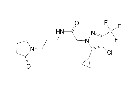 2-[4-chloro-5-cyclopropyl-3-(trifluoromethyl)-1H-pyrazol-1-yl]-N-[3-(2-oxo-1-pyrrolidinyl)propyl]acetamide