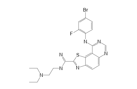 9-(4-BROMO-2-FLUOROPHENYLAMINO)-N-[2-(DIETHYLAMINO)-ETHYL]-THIAZOLO-[5,4-F]-QUINAZOLINE-2-CARBOXIMIDAMIDE