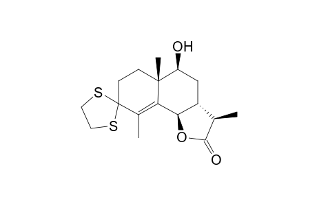 3,3-(1,2-Ethanediyldithio)-9.beta.-hydroxy-3-oxo-(7.alpha.H,6,11.beta.H)-eudesm-4-en-6,12-olide