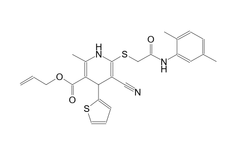 3-pyridinecarboxylic acid, 5-cyano-6-[[2-[(2,5-dimethylphenyl)amino]-2-oxoethyl]thio]-1,4-dihydro-2-methyl-4-(2-thienyl)-, 2-propenyl ester