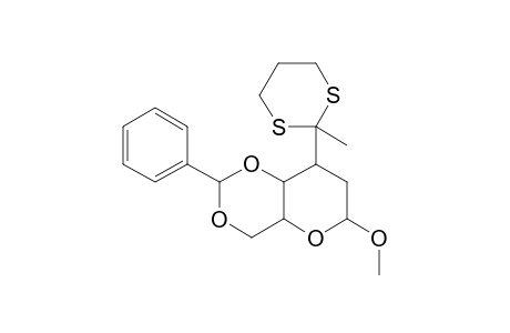 Methyl 2-deoxy-4,6-O-benzylidene-3-C-(2-methyl-1,3-dithiane-2-yl).alpha.-D-glucopyranoside