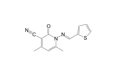 1,2-dihydro-4,6-dimethyl-2-oxo-1-[(2-thenylidene)amino]nicotinonitrile