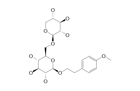 HETERODONTOSIDE;2-(4-METHOXYPHENYL)-ETHYL-BETA-O-D-GLUCOPYRANOSYL-6-BETA-O-D-XYLOPYRANOSIDE