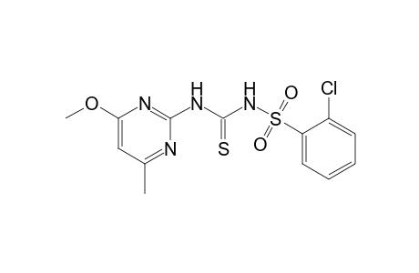 Benzenesulfonamide, 2-chloro-N-[[(4-methoxy-6-methyl-2-pyrimidinyl)amino]thioxomethyl]-