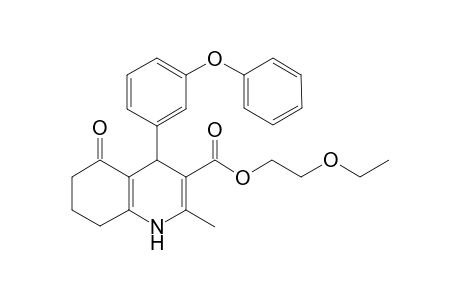 2-Ethoxyethyl 2-methyl-5-oxidanylidene-4-(3-phenoxyphenyl)-4,6,7,8-tetrahydro-1H-quinoline-3-carboxylate