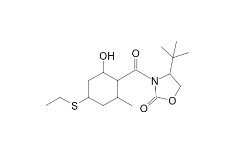 5-Ethylthio-3-methyl-2-[(4-tert-butyl-2-oxotetrahydro[1,3]oxazol)carbonyl]cyclohexanol