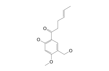 1-[2'-Hydroxy-4'-methoxy-5'-(hydroxymethyl)phenyl]-(E)-4-hexen-1-one