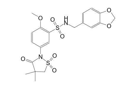 benzenesulfonamide, N-(1,3-benzodioxol-5-ylmethyl)-5-(4,4-dimethyl-1,1-dioxido-3-oxo-2-isothiazolidinyl)-2-methoxy-