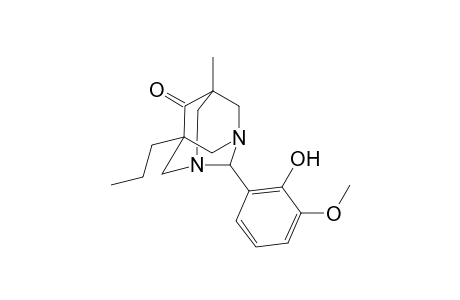 1,3-Diazatricyclo[3.3.1.1(3,7)]decan-6-one, 2-(2-hydroxy-3-methoxyphenyl)-5-methyl-7-propyl-