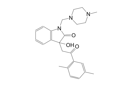 2H-indol-2-one, 3-[2-(2,5-dimethylphenyl)-2-oxoethyl]-1,3-dihydro-3-hydroxy-1-[(4-methyl-1-piperazinyl)methyl]-