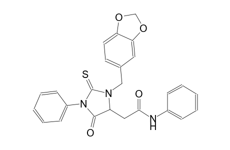 2-[3-(1,3-benzodioxol-5-ylmethyl)-5-oxo-1-phenyl-2-thioxo-4-imidazolidinyl]-N-phenylacetamide
