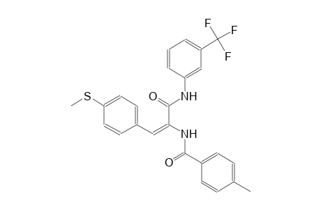 4-methyl-N-((E)-2-[4-(methylsulfanyl)phenyl]-1-{[3-(trifluoromethyl)anilino]carbonyl}ethenyl)benzamide