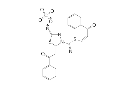 4-[2-BENZOYLVINYLSULFANYL-(IMINO)-METHYL]-5-PHENACYL-1,3,4-THIADIAZOLIDIN-2-IMINIUM_PERCHLORATE