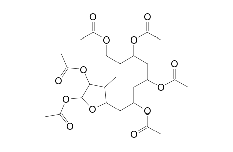 Dodecofuranose, 3,5,7,9,11-pentadeoxy-3-methyl-, hexaacetate