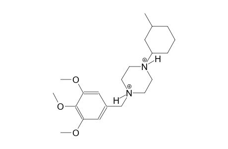 1-(3-methylcyclohexyl)-4-(3,4,5-trimethoxybenzyl)piperazinediium