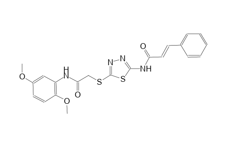 (2E)-N-(5-{[2-(2,5-dimethoxyanilino)-2-oxoethyl]sulfanyl}-1,3,4-thiadiazol-2-yl)-3-phenyl-2-propenamide