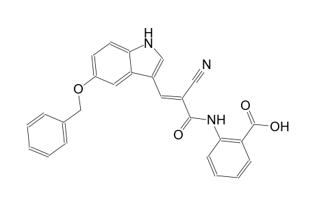 2-({(2E)-3-[5-(benzyloxy)-1H-indol-3-yl]-2-cyano-2-propenoyl}amino)benzoic acid