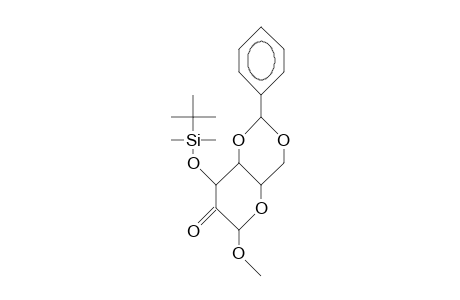 Methyl 4,6-O-benzylidene-3-O-(T-butyl-dimethyl-silyl)-A-D-lyxo-hexopyranosid-2-uloside
