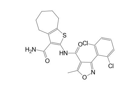 N-[3-(aminocarbonyl)-5,6,7,8-tetrahydro-4H-cyclohepta[b]thien-2-yl]-3-(2,6-dichlorophenyl)-5-methyl-4-isoxazolecarboxamide