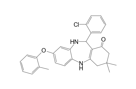 3,3-Dimethyl-8-[(o-methyl)phenoxy]-11-[(o-chloro)phenyl]-2,3,4,5,10,11-hexahydro-1H-dibenzo[b,e][1,4]diazepin-1-one