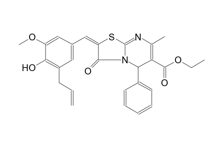 ethyl (2E)-2-(3-allyl-4-hydroxy-5-methoxybenzylidene)-7-methyl-3-oxo-5-phenyl-2,3-dihydro-5H-[1,3]thiazolo[3,2-a]pyrimidine-6-carboxylate