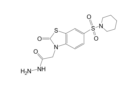 1,3-Benzothiazole-3-acetic acid, 2,3-dihydro-2-oxo-6-(1-piperidinylsulfonyl)-, hydrazide