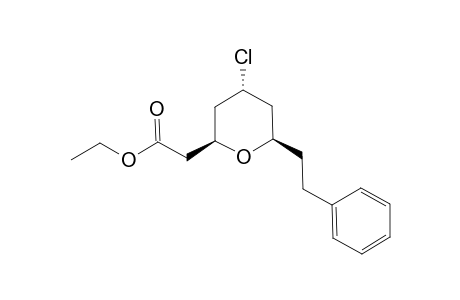 Ethyl 2-(4-trans-chloro-tetrahydro-6-phenethyl-2H-pyran-2-yl)acetate