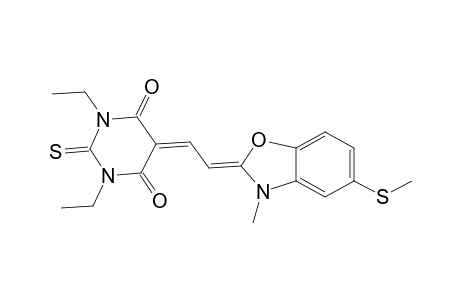 4,6(1H,5H)-pyrimidinedione, 1,3-diethyldihydro-5-[2-[3-methyl-5-(methylthio)-2(3H)-benzoxazolylidene]ethylidene]-2-thioxo-