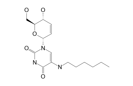 1-(2',3'-DIDEOXY-alpha-D-ERYTHRO-HEX-2-ENOPYRANOSYL)-5-HEXYLAMINO-URACIL