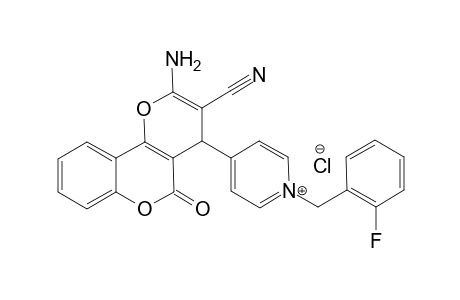 4-(2-Amino-3-cyano-5-oxo-4,5-dihydropyrano[3,2-c] chromen-4-yl)-1-(2-fluorobenzyl)pyridinium chloride