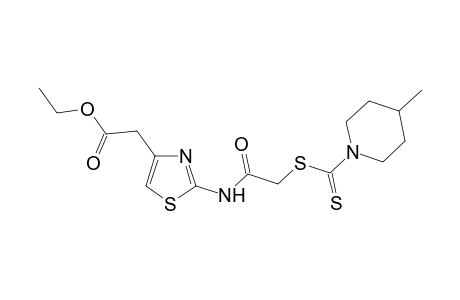 Ethyl 2-[2'-(4"-methyl-1"-piperidinyl)thiocarbamoyl]thio]acylamino]-thiazol-4-acetate