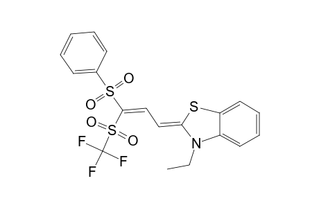 Benzothiazole, 3-ethyl-2,3-dihydro-2-[3-(phenylsulfonyl)-3-[(trifluoromethyl)sulfonyl]-2-propen-1-ylidene]-
