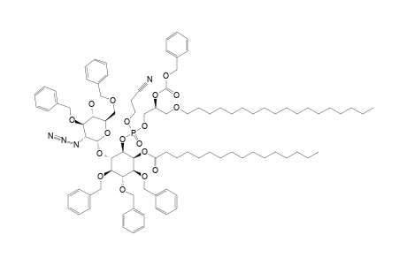 #19;MAJOR-ISOMER;6-O-[2-AZIDO-3,6-DI-O-BENZYL-2-DEOXY-ALPHA-D-GLUCOPYRANOSYL]-1-O-[(2-CYANOETHOXY)-(2-O-BENZYLOXYCARNBONYL)-3-O-OCTADECYL-SN-GLYCEROL)-PHOSPHON