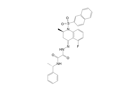 2-N'-[(R)-5-fluoro-2-methyl-1-(naphthalene-2-sulfonyl)-2,3-dihydro-1H-quinoline-(4E)-ylidene]hydrazino-2-oxo-N-((S)-1-phenylethyl)acetamide