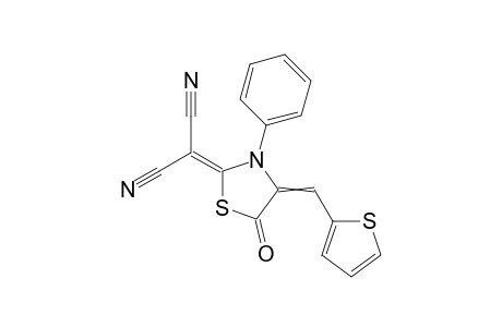 2-(5-Oxo-3-phenyl-4-(thiophen-2-ylmethylene)thiazolidin-2-ylidene)malononitrile