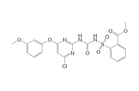 Benzoic acid, 2-[[[[[4-chloro-6-(3-methoxyphenoxy)-2-pyrimidinyl]amino]carbonyl]amino]sulfonyl]-, methyl ester