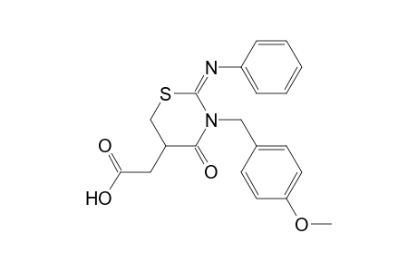 2-[3-(p-Methoxybenzyl)-4-oxo-2-(phenylimino)-1,3-thiazinan-5-yl]-acetic Acid