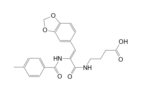 4-({(2Z)-3-(1,3-benzodioxol-5-yl)-2-[(4-methylbenzoyl)amino]-2-propenoyl}amino)butanoic acid