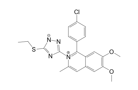 1-(4-chlorophenyl)-2-[5-(ethylthio)-1,2-diaza-4-azanidacyclopenta-2,5-dien-3-yl]-6,7-dimethoxy-3-methyl-isoquinolin-2-ium