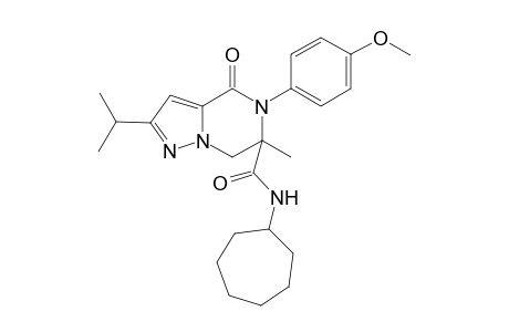 N-cycloheptyl-5-(4-methoxyphenyl)-6-methyl-4-oxo-2-(propan-2-yl)-4H,5H,6H,7H-pyrazolo[1,5-a]pyrazine-6-carboxamide