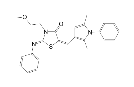 (2Z,5E)-5-[(2,5-dimethyl-1-phenyl-1H-pyrrol-3-yl)methylene]-3-(2-methoxyethyl)-2-(phenylimino)-1,3-thiazolidin-4-one