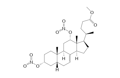 Methyl ester of (3.alpha.,5.beta.,12.alpha.)-3,12-bis(nitrooxy)chol-7-en-24-oic acid