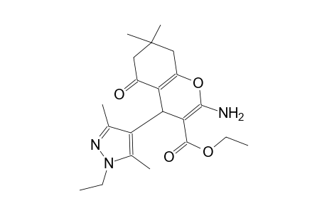 ethyl 2-amino-4-(1-ethyl-3,5-dimethyl-1H-pyrazol-4-yl)-7,7-dimethyl-5-oxo-5,6,7,8-tetrahydro-4H-chromene-3-carboxylate