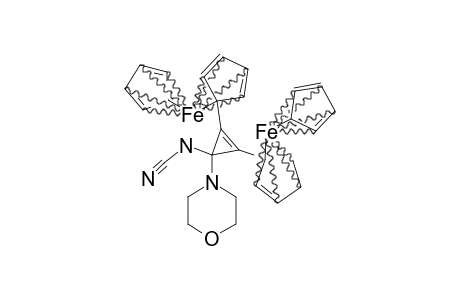 3-CYANOAMINO-1,2-DIFERROCENYL-3-MORPHOLINO-CYCLOPROPENE