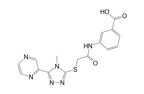 3-[({[4-methyl-5-(2-pyrazinyl)-4H-1,2,4-triazol-3-yl]sulfanyl}acetyl)amino]benzoic acid