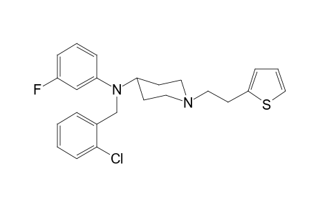 N-(2-Chlorobenzyl)-N-(3-fluorophenyl)-1-[2-(thiophen-2-yl)ethyl]piperidin-4-amine