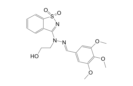 benzaldehyde, 3,4,5-trimethoxy-, (1,1-dioxido-1,2-benzisothiazol-3-yl)(2-hydroxyethyl)hydrazone