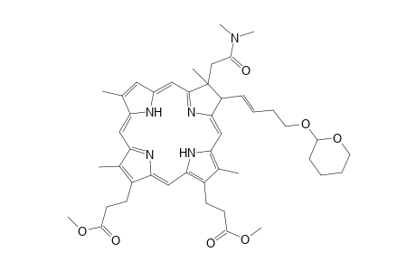 Dimethyl (8E)-3,3'-[7"-(dimethylcarbamoylmethyl)-8"-[4"'-(tetrahydropyran-2-yl)oxybutylid-1'''-ene)-2",7",12",18"-tetramethyl-7",8"-dihydro-21H.23H-porphyrin-13",17"-diyl]-dipropionate