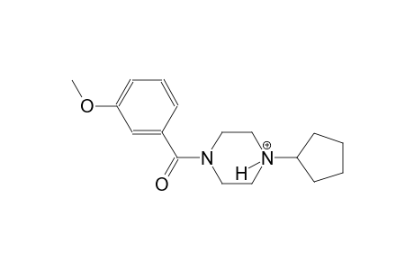 1-cyclopentyl-4-(3-methoxybenzoyl)piperazin-1-ium